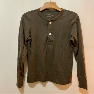 Everlane | Cotton LS Tee shirt | Olive Green | Sz Medium | Women’s